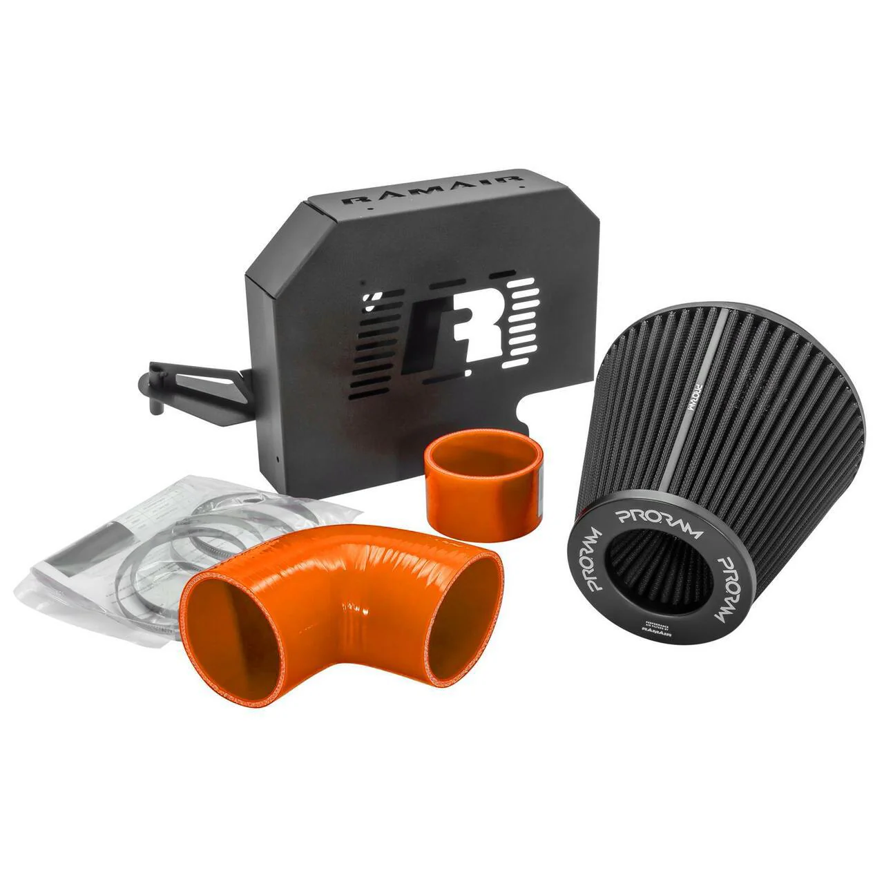 Performance Pleated Induction Kit for MK2 Focus ST with ECU Holder - Orange Hoses - Image 7
