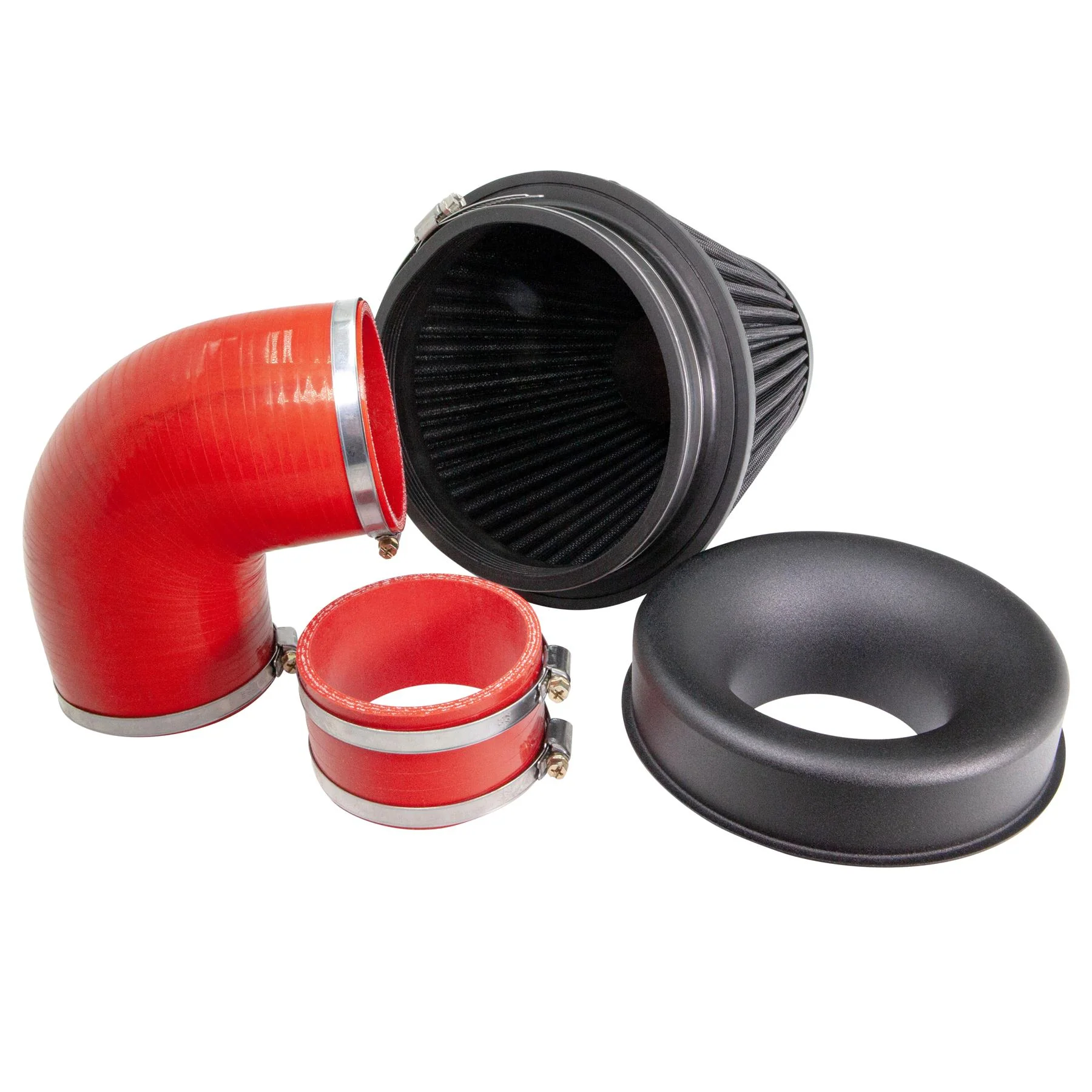 Performance Pleated Induction Kit for MK2 Focus ST - Red Hoses - Image 4