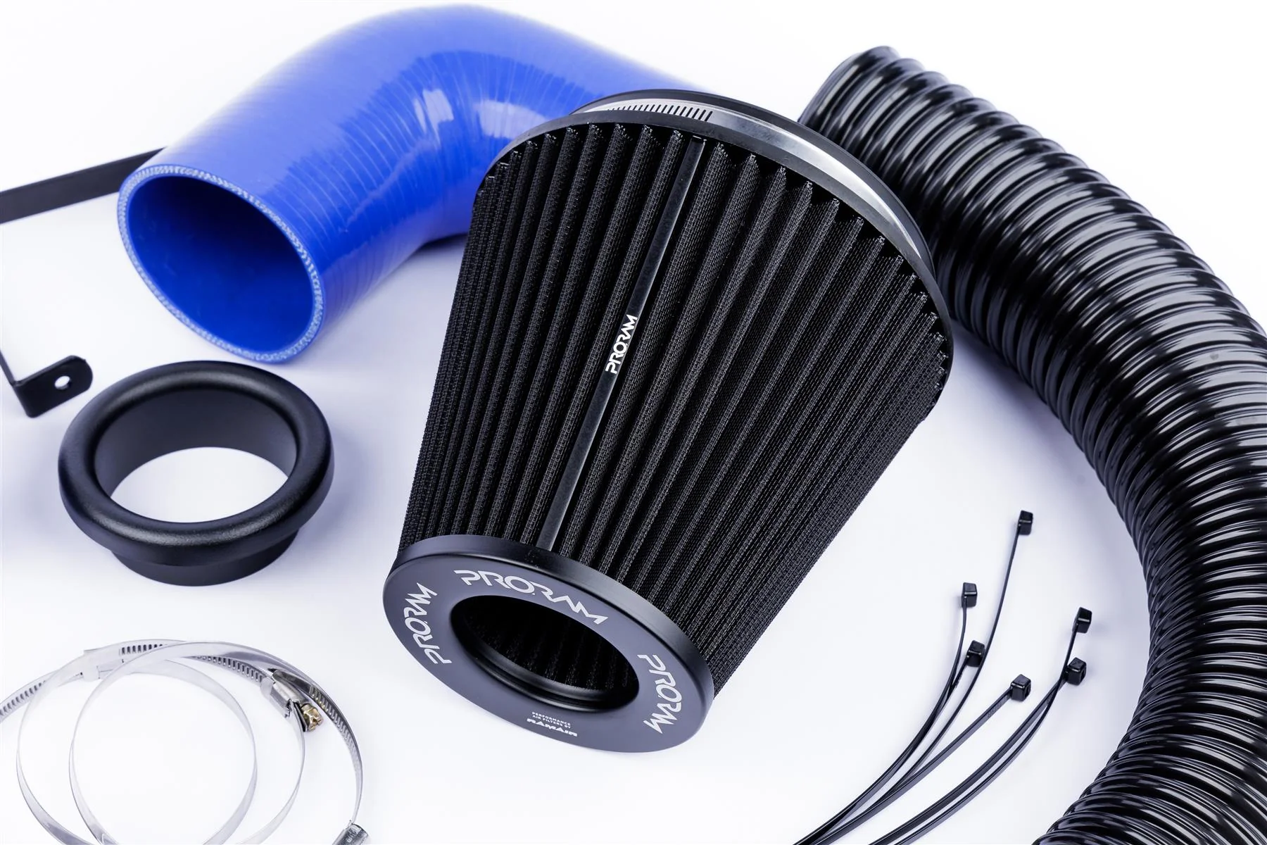 Performance Pleated Induction Kit for VW MK5 Golf R32 3.2 V6 - Blue Hoses - Image 3