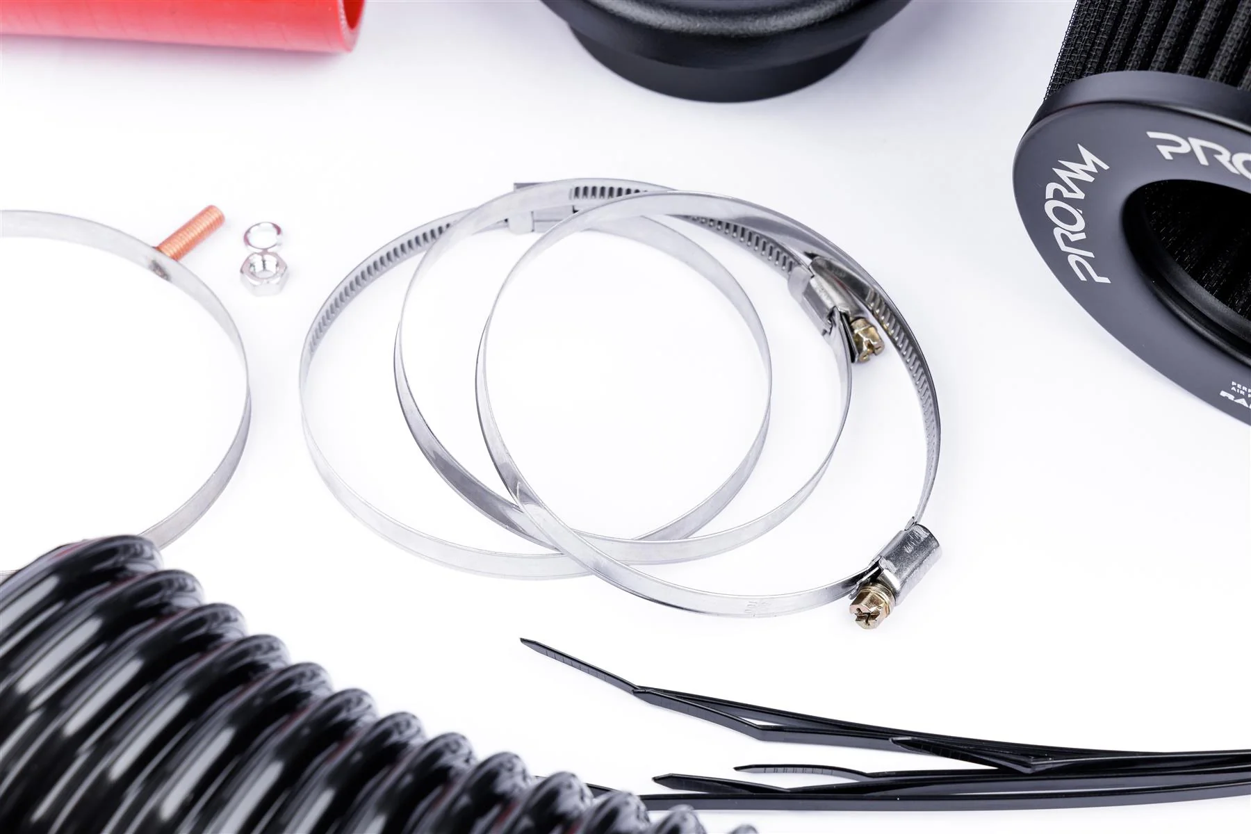 Performance Pleated Induction Kit for VW MK5 Golf R32 3.2 V6 - Red Hoses - Image 3