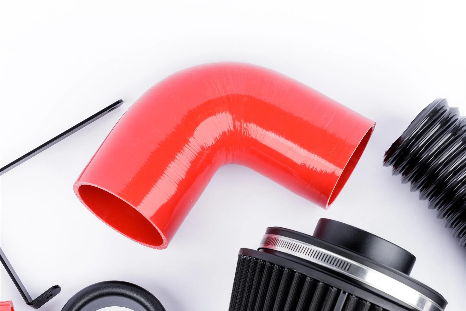 Performance Pleated Induction Kit for VW MK5 Golf R32 3.2 V6 - Red Hoses - Image 7