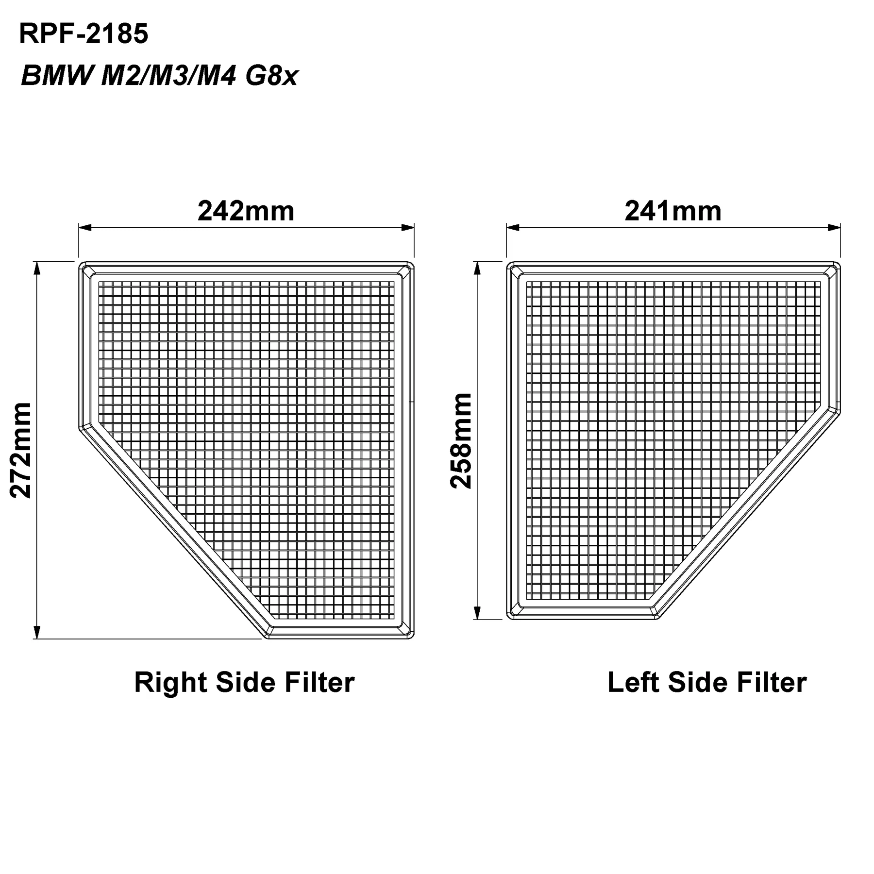 Performance Foam Replacement Air Filters for BMW M2 M3 M4 3.0T S58 - Image 3